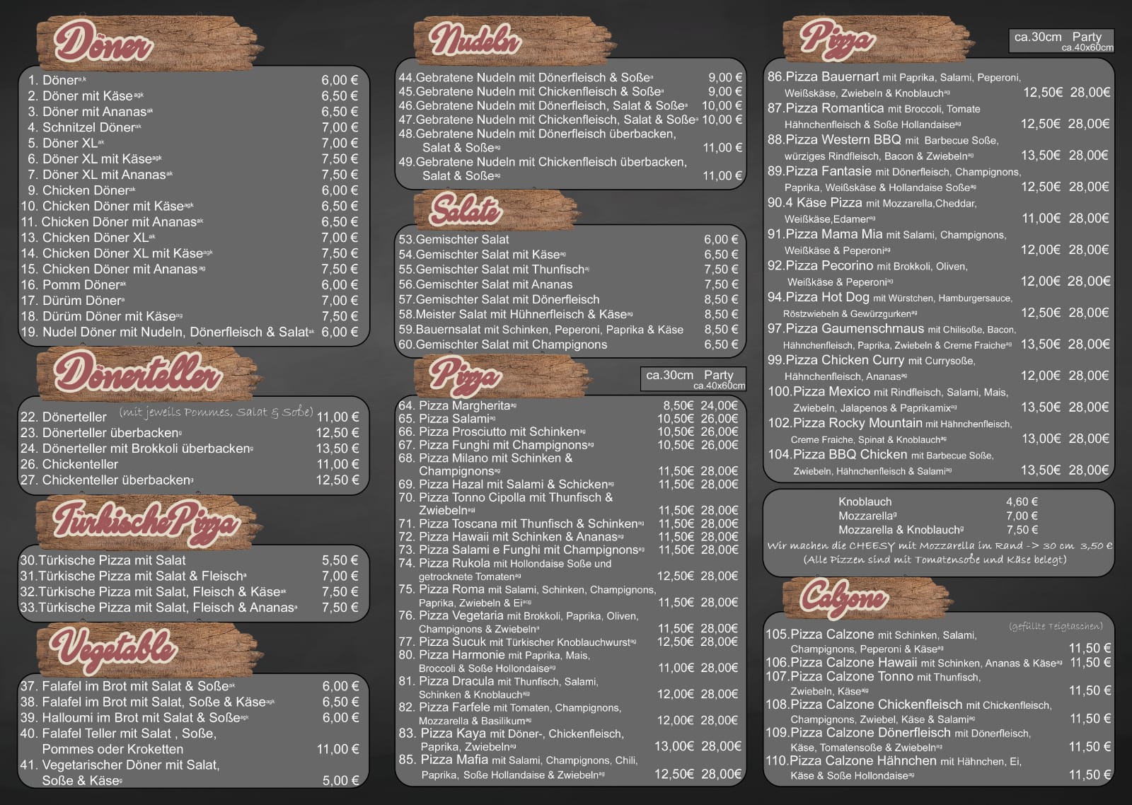 Vollbild Karte Innen Kebab